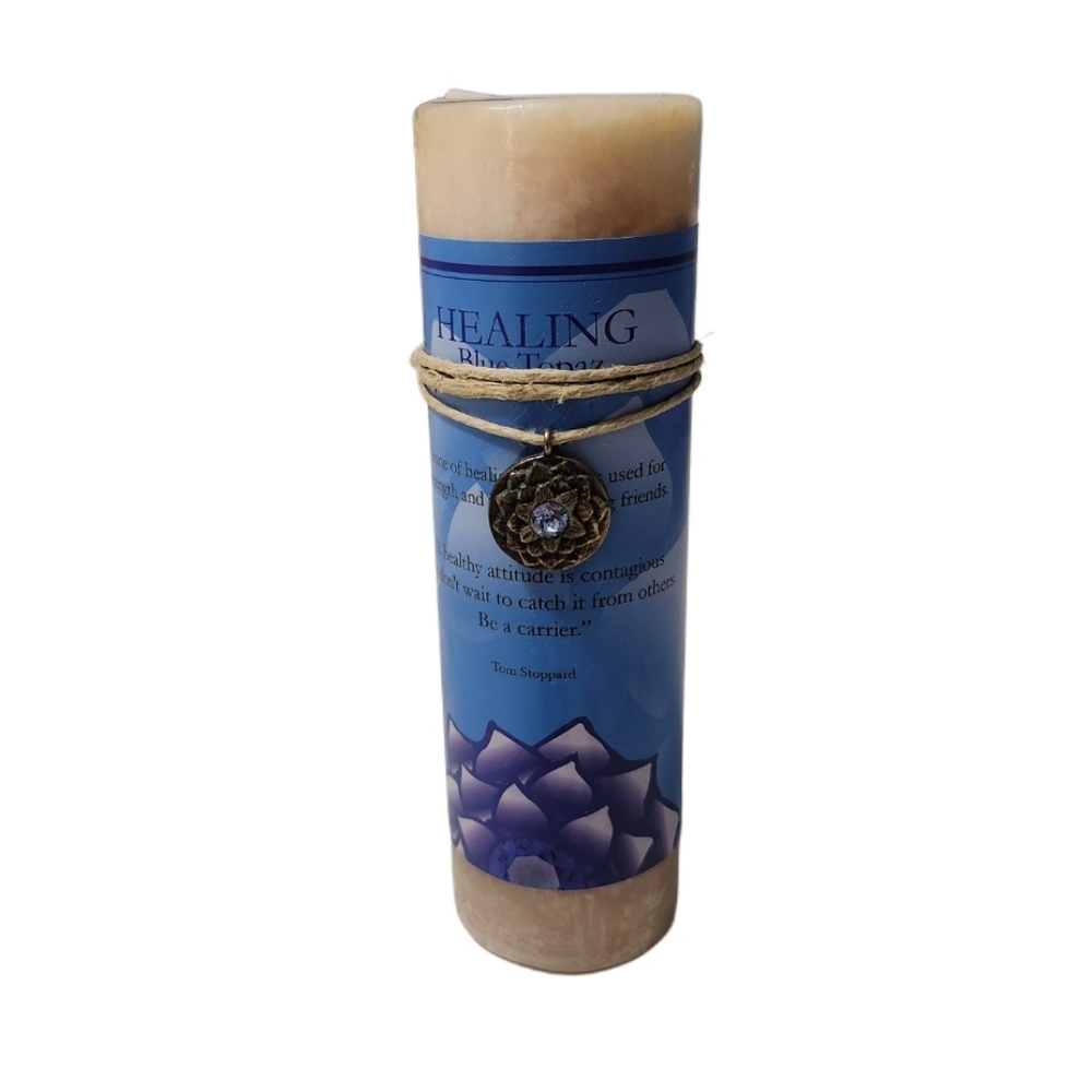 Healing Blue Topaz Candle with Pendant
